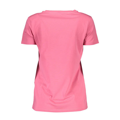 Pink Cotton Women T-Shirt