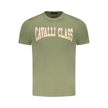 Green Cotton Men T-Shirt