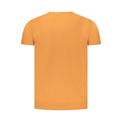 Orange Cotton Men T-Shirt