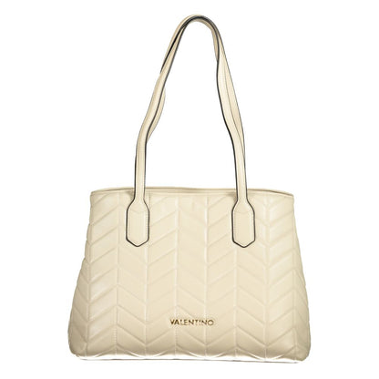 Beige Polyethylene Women Handbag