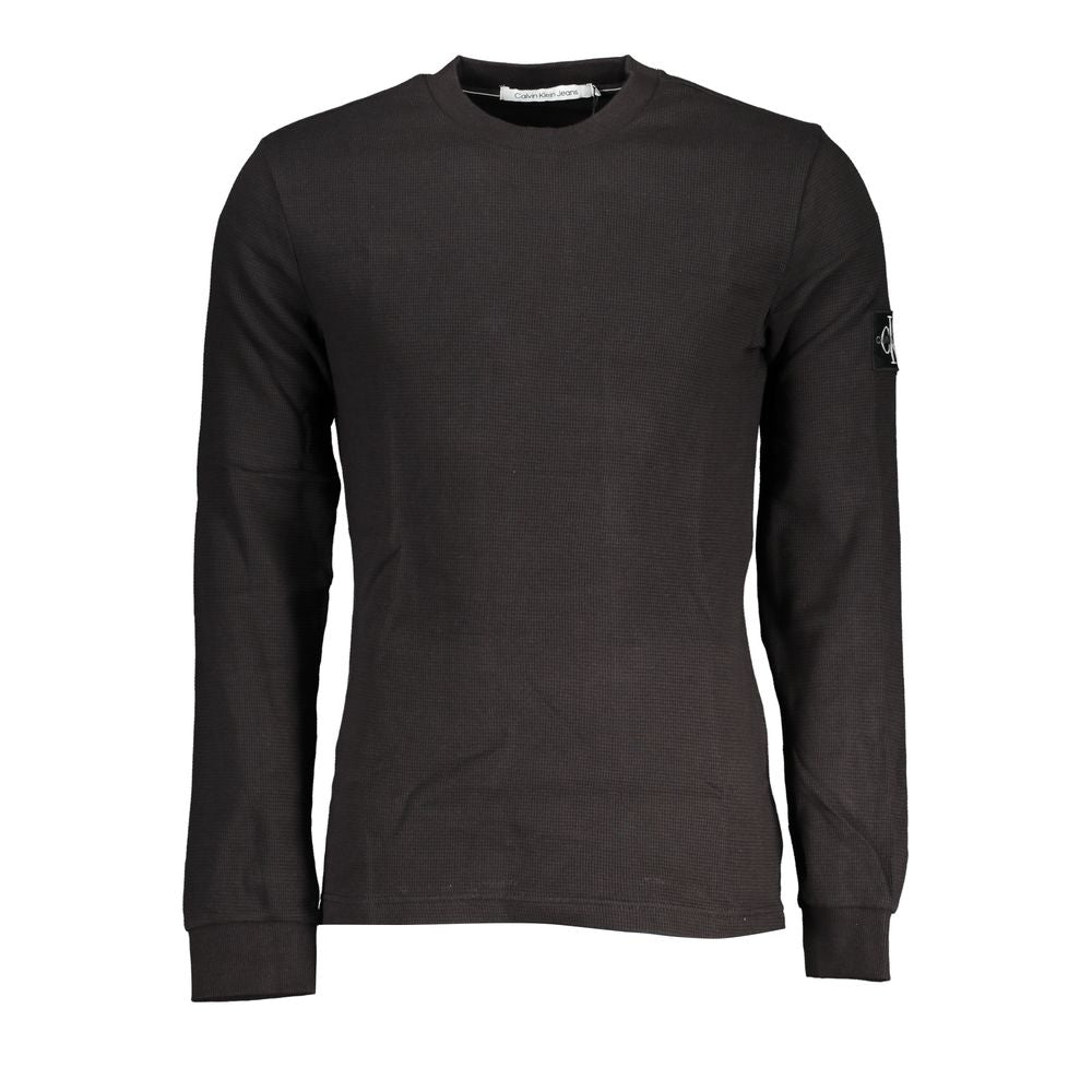 Black Cotton Men Sweater