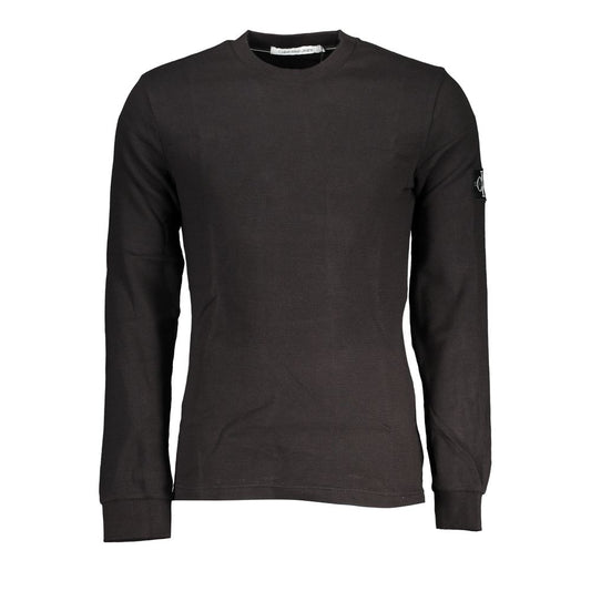 Black Cotton Men Sweater