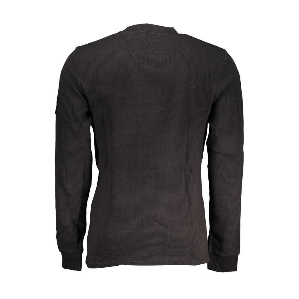 Black Cotton Men Sweater