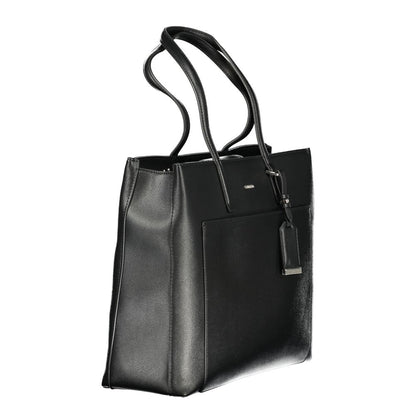 Black Polyethylene Women Handbag