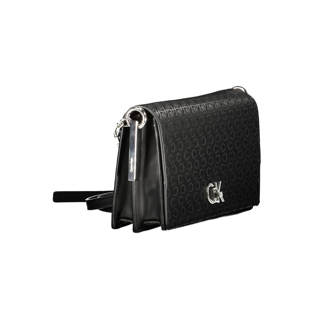 Black Polyester Women Handbag