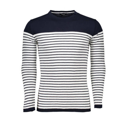 Blue Cotton Mens Sweater