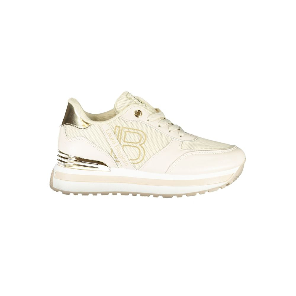 Beige Polyester Women Sneaker