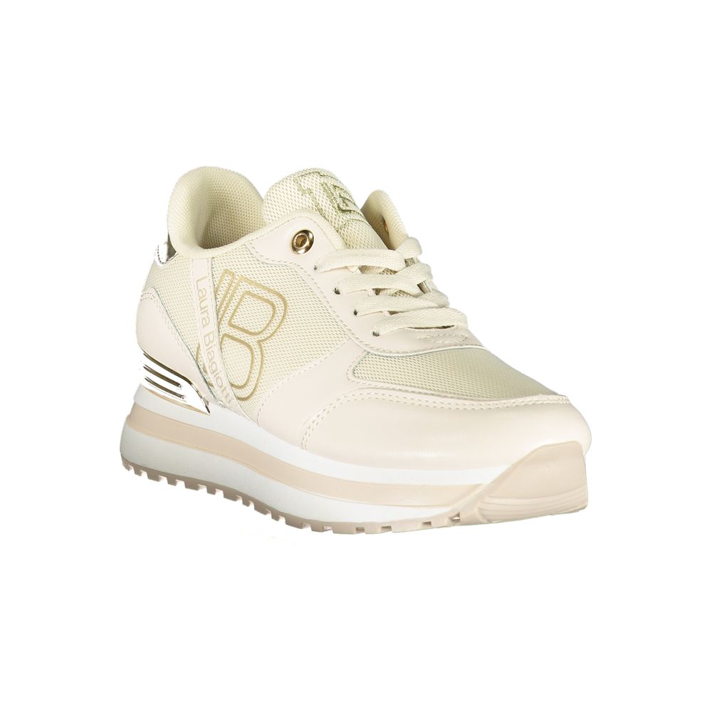 Beige Polyester Women Sneaker