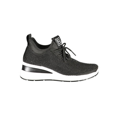 Black Polyester Women Sneaker