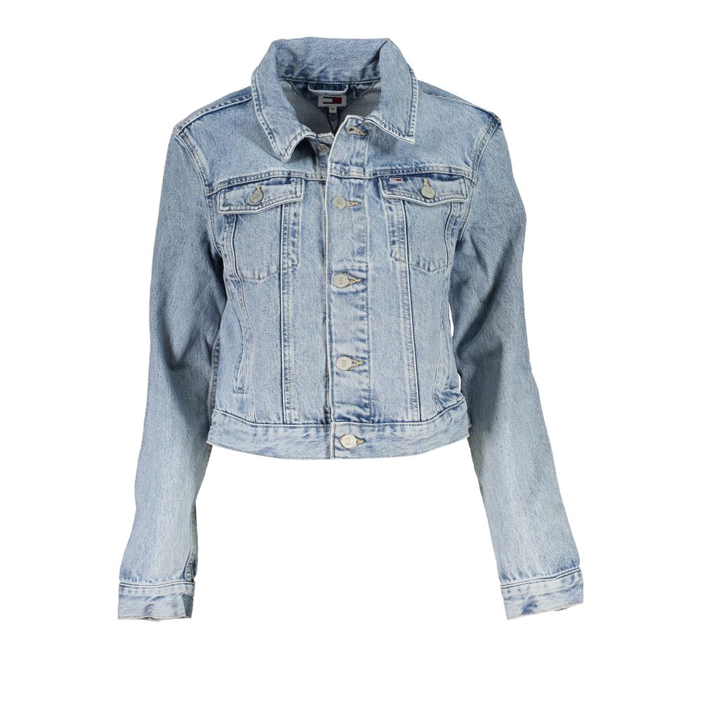 Light Blue Cotton Women Jacket