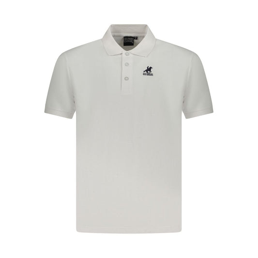 White Cotton Men Polo Shirt