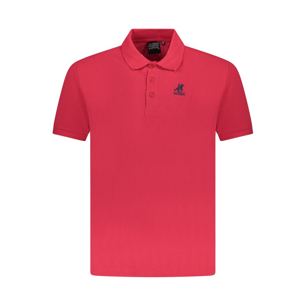 Red Cotton Men Polo Shirt