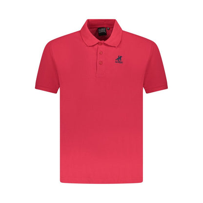 Red Cotton Men Polo Shirt