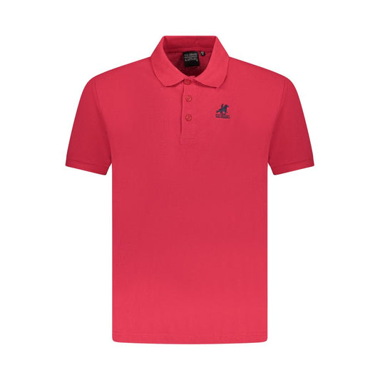 Red Cotton Men Polo Shirt