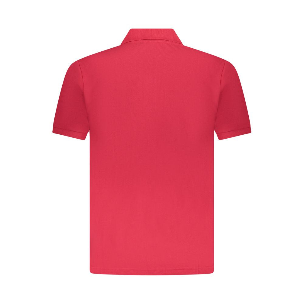 Red Cotton Men Polo Shirt