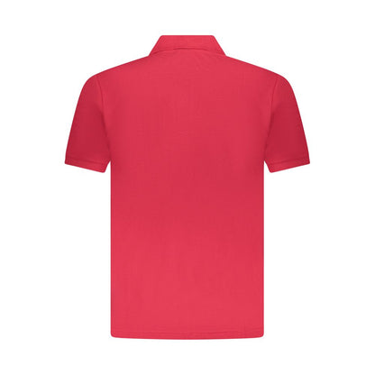 Red Cotton Men Polo Shirt