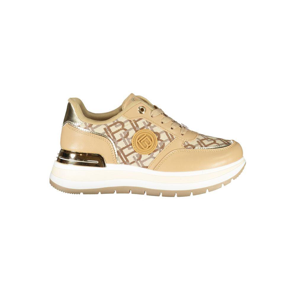 Beige Polyester Women Sneaker