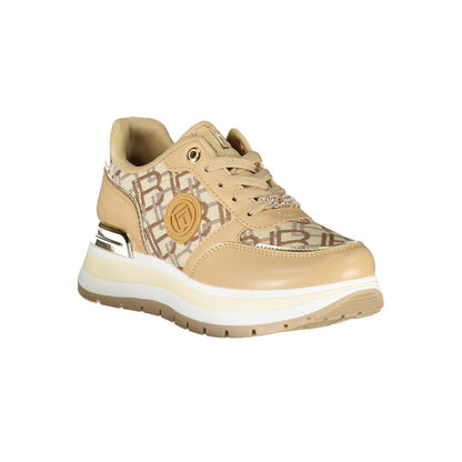 Beige Polyester Women Sneaker