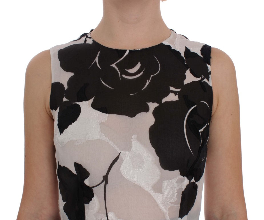 Elegantes langes Seidenkleid mit Blumenmuster