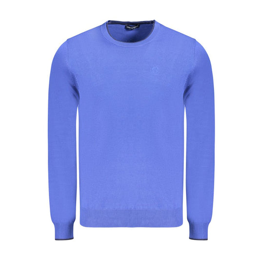 Blue Cotton Men Sweater