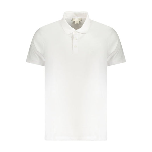 White Cotton Men Polo Shirt