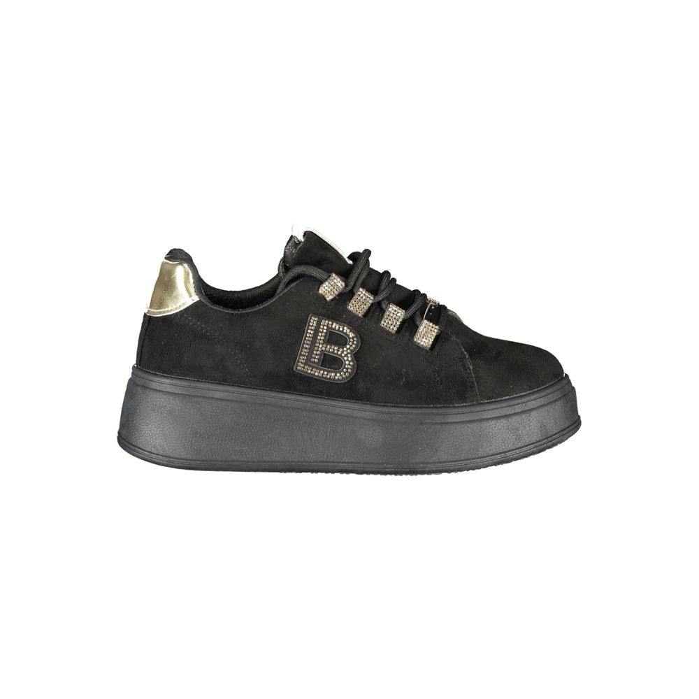 Black Polyester Women Sneaker