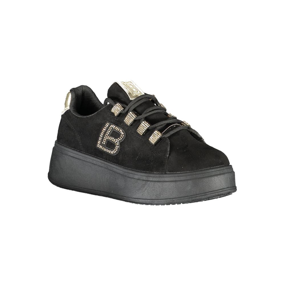 Black Polyester Women Sneaker