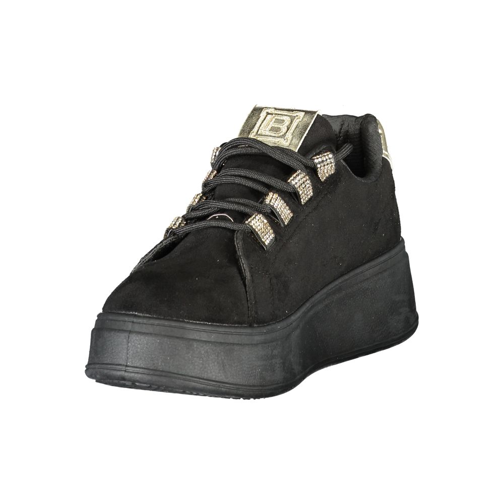 Black Polyester Women Sneaker