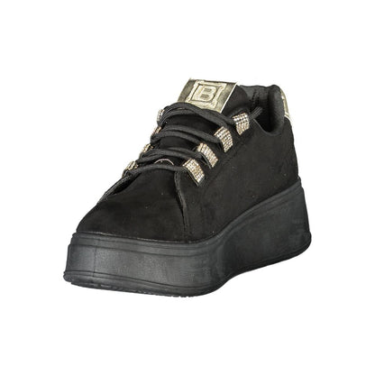 Black Polyester Women Sneaker