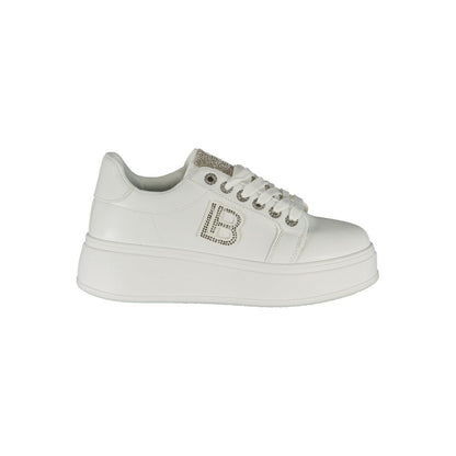 White Polyester Women Sneaker