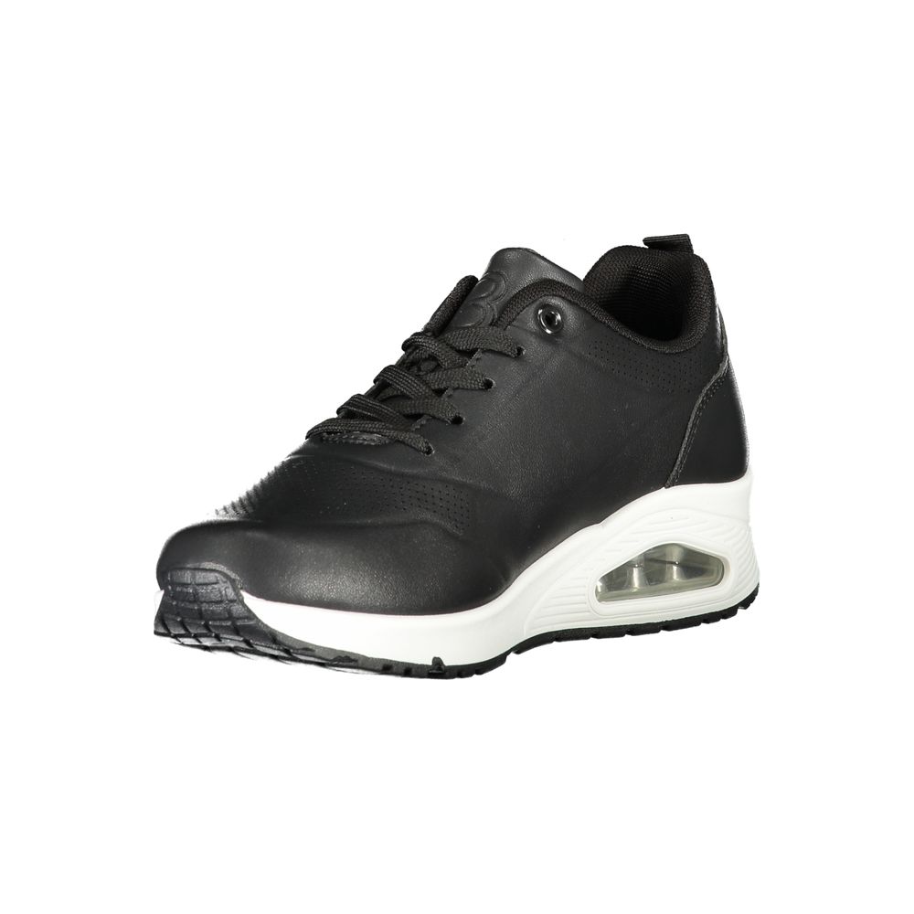 Black Polyester Women Sneaker