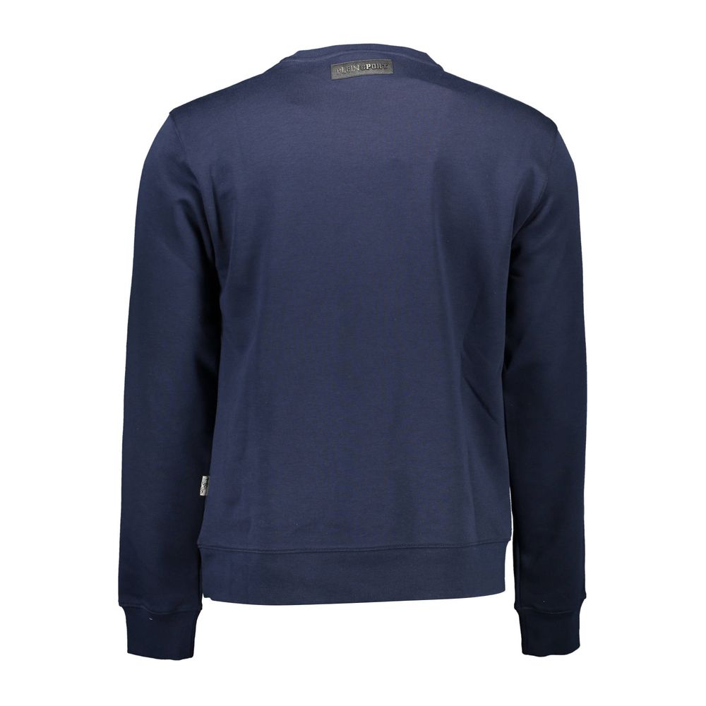 Blue Cotton Men Sweater