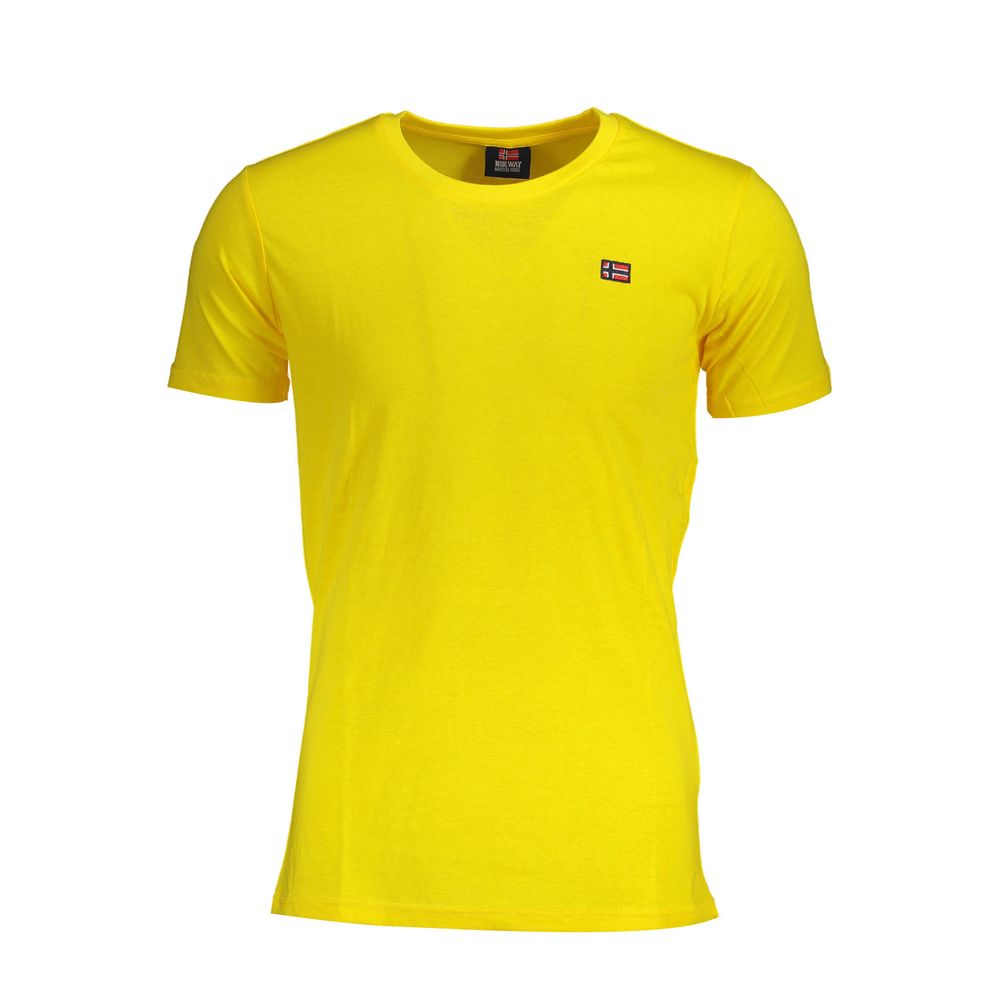Yellow Cotton Men T-Shirt