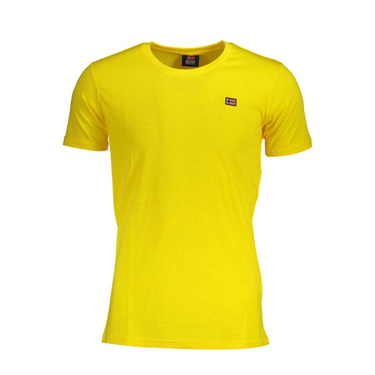 Yellow Cotton Men T-Shirt