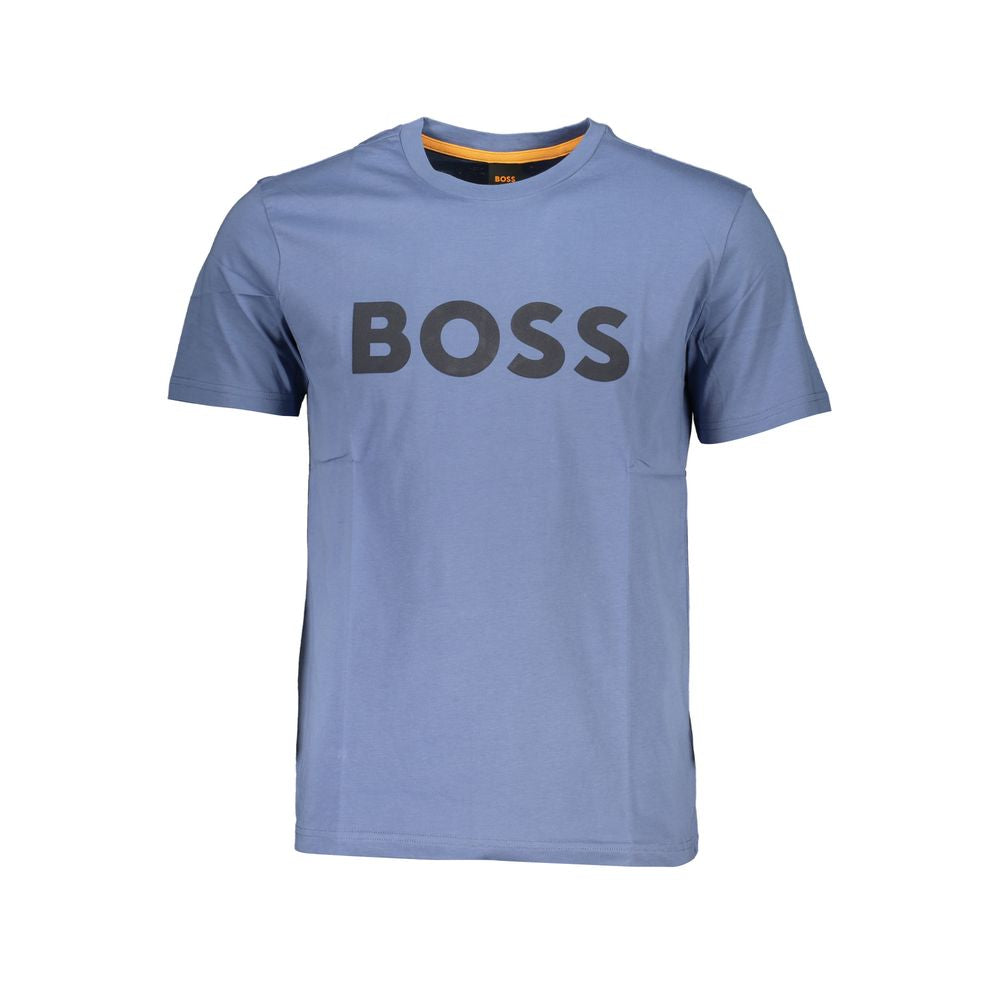 Blue Cotton Men T-Shirt