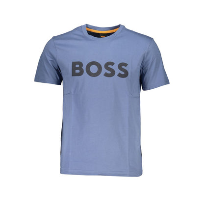 Blue Cotton Men T-Shirt