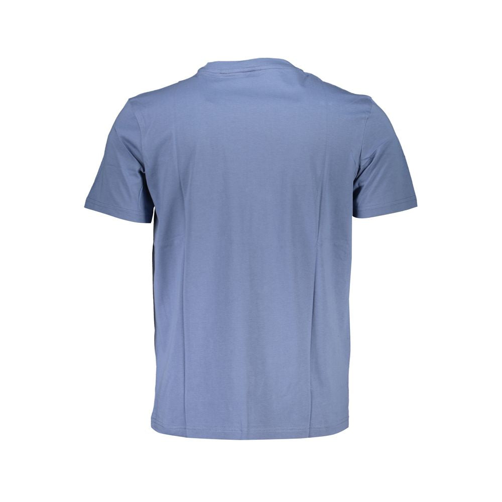 Blue Cotton Men T-Shirt