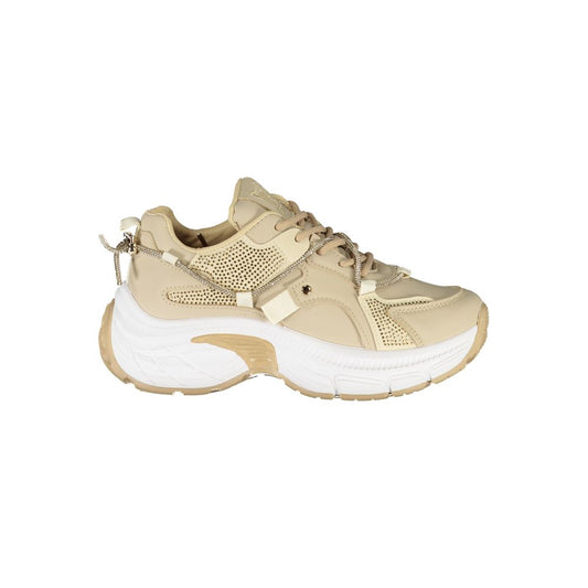 Beige Polyester Women Sneaker