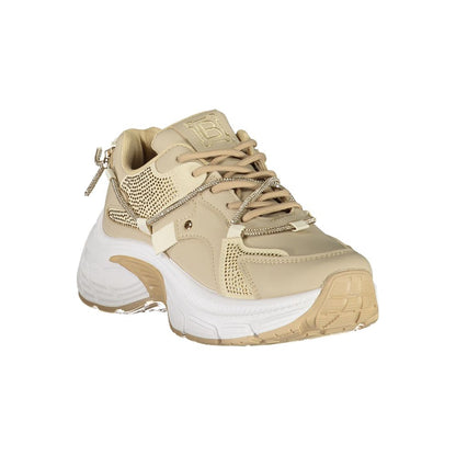 Beige Polyester Women Sneaker