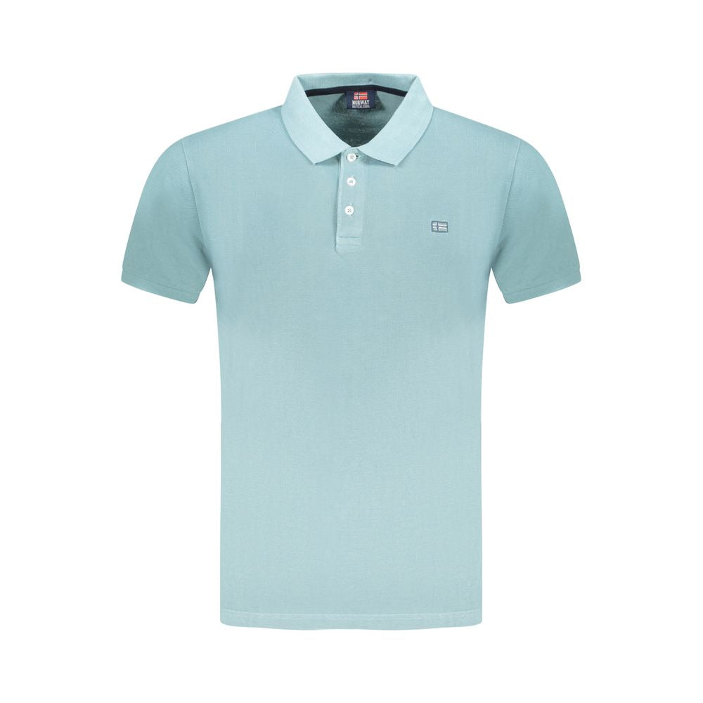Light Blue Cotton Men Polo Shirt