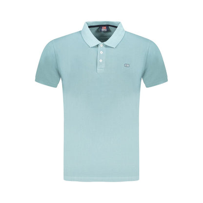 Light Blue Cotton Men Polo Shirt