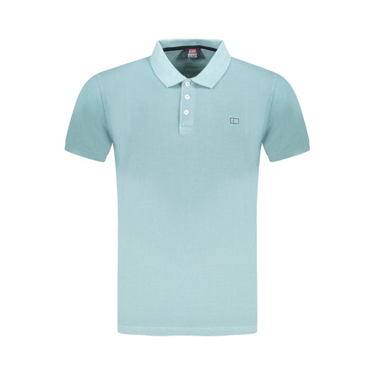 Light Blue Cotton Men Polo Shirt