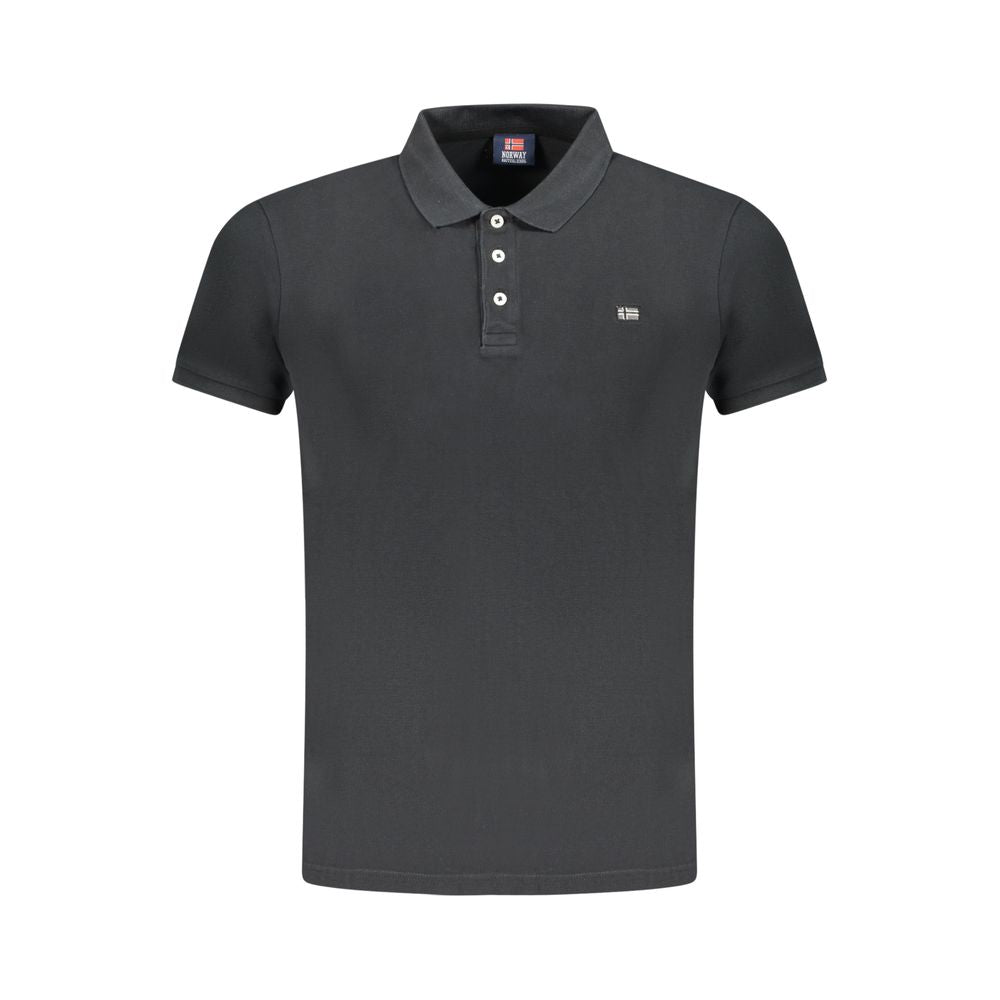 Black Cotton Men Polo Shirt