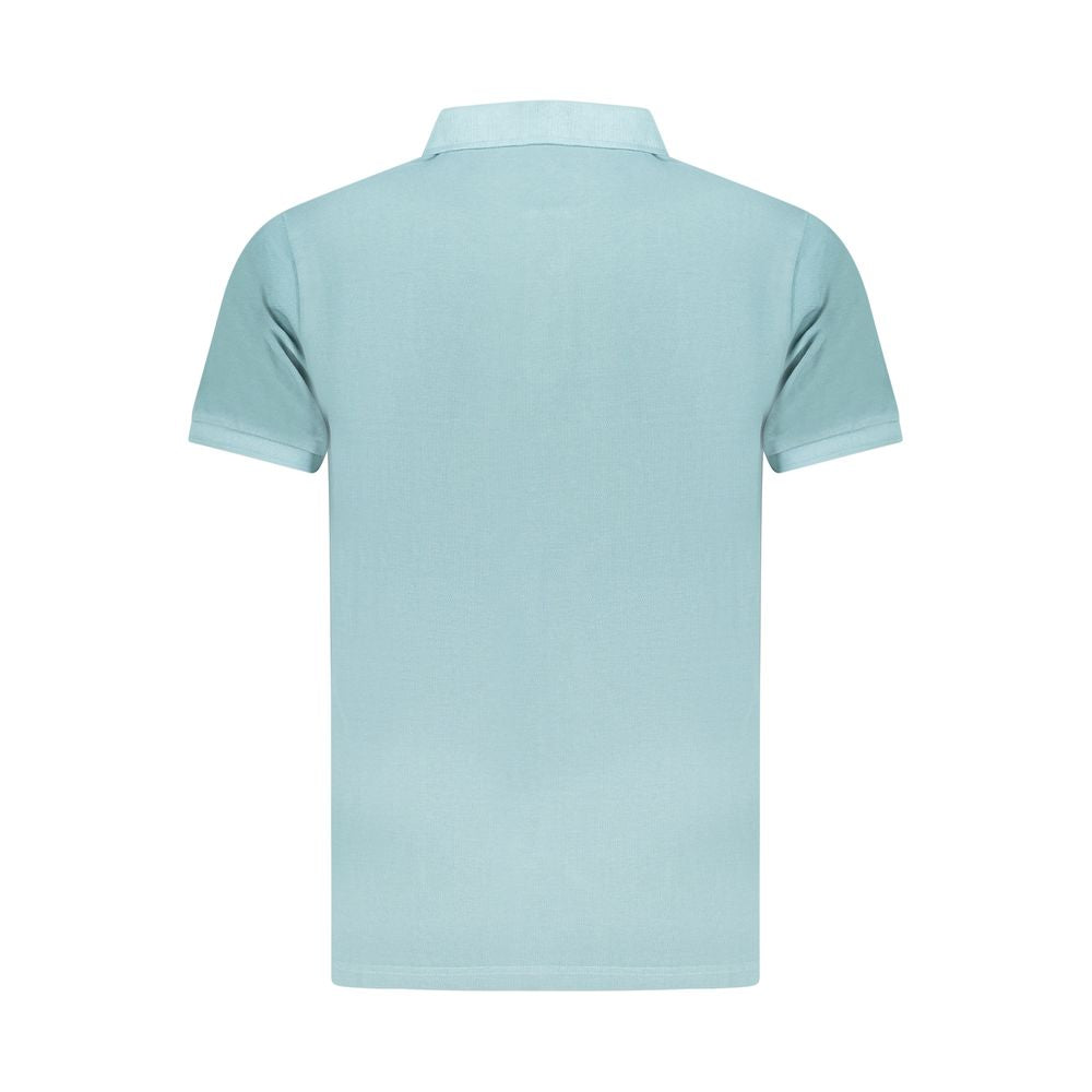 Light Blue Cotton Men Polo Shirt