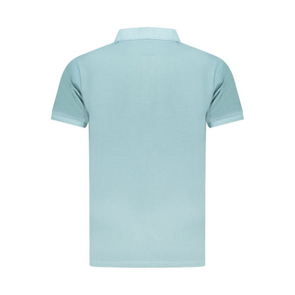 Light Blue Cotton Men Polo Shirt