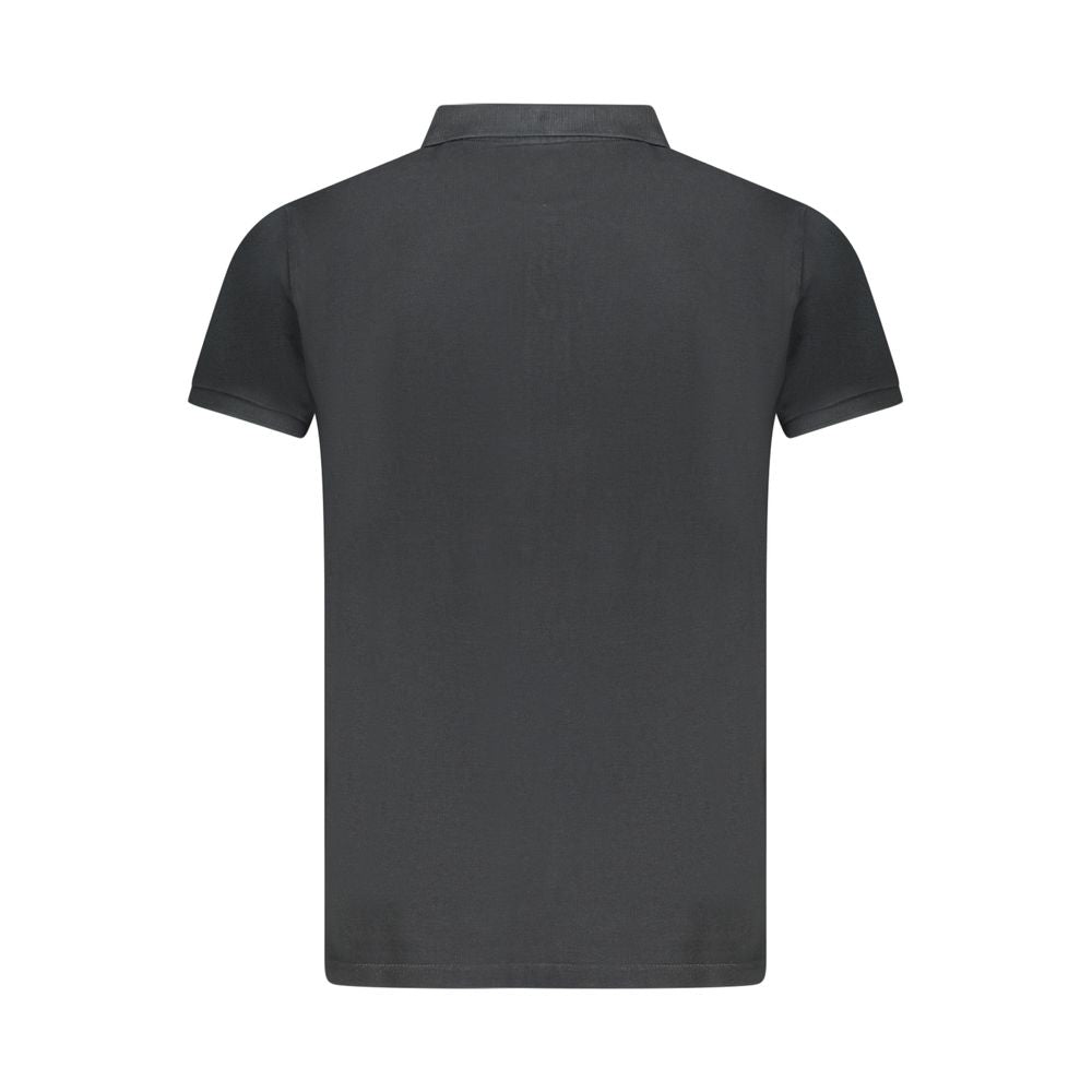 Black Cotton Men Polo Shirt