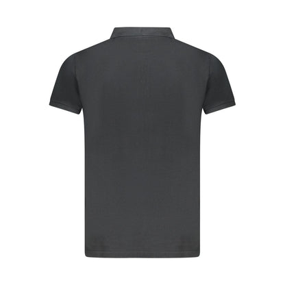 Black Cotton Men Polo Shirt