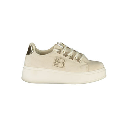 Beige Polyester Women Sneaker