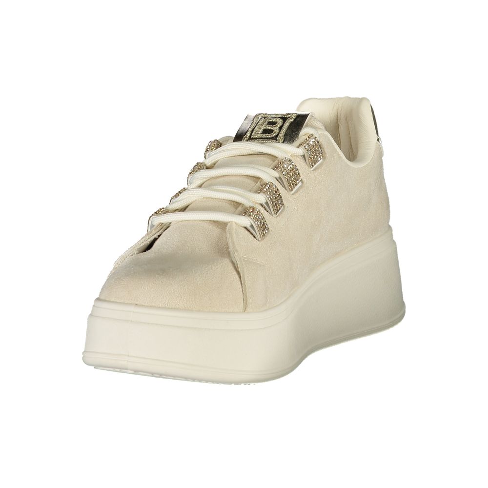 Beige Polyester Women Sneaker