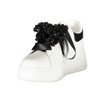 White Polyester Women Sneaker